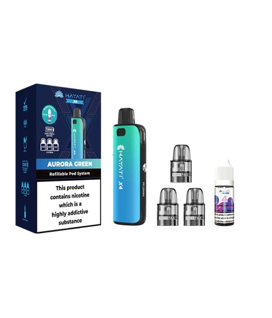Hayati X4 Refillable Pod Vape Kit  Includes 1X Nic Salts 20mg + 3x Refillable Pods