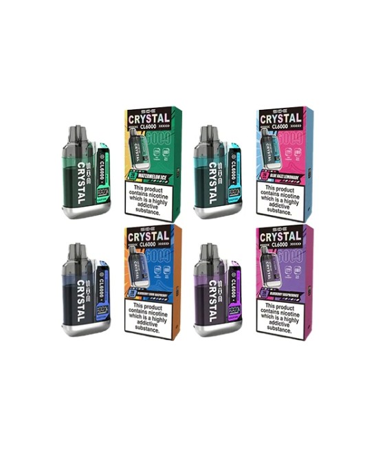20mg SKE Crystal CL6000 Disposable Rechargeable Vape Kit 6000 Puffs