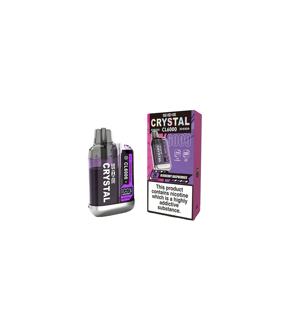 20mg SKE Crystal CL6000 Disposable Rechargeable Vape Kit 6000 Puffs
