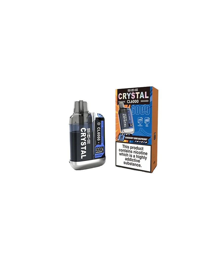 20mg SKE Crystal CL6000 Disposable Rechargeable Vape Kit 6000 Puffs