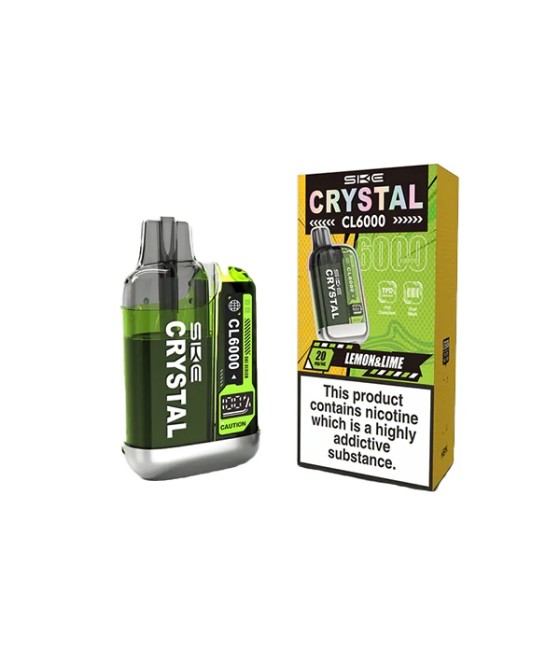 20mg SKE Crystal CL6000 Disposable Rechargeable Vape Kit 6000 Puffs