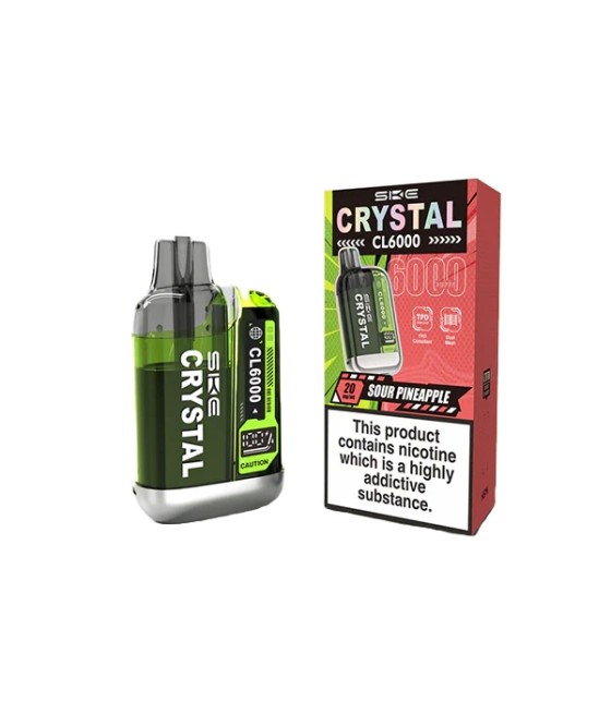 20mg SKE Crystal CL6000 Disposable Rechargeable Vape Kit 6000 Puffs