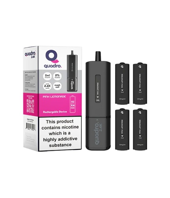 20mg Quadro 2.4K Pod Vape Kit 4 in 1 Black Series 2400 Puffs