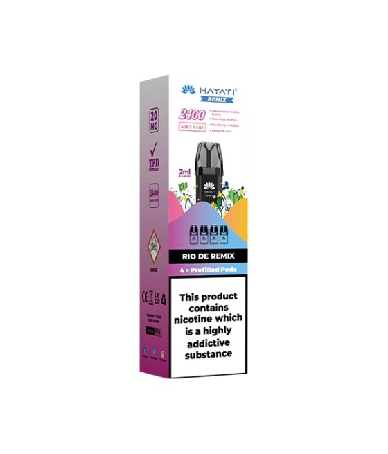 20mg Hayati Remix 2400 Replacement Pods 2400 Puffs