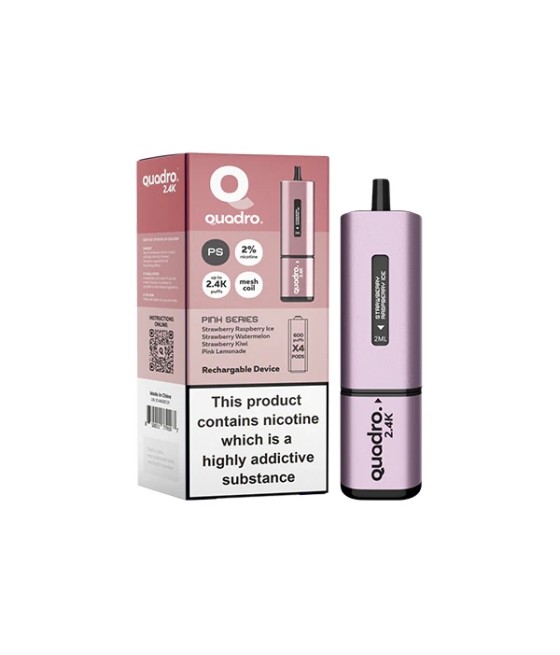 20mg Quadro 2.4K Pod Vape Kit 4 in 1 - 2400 Puffs