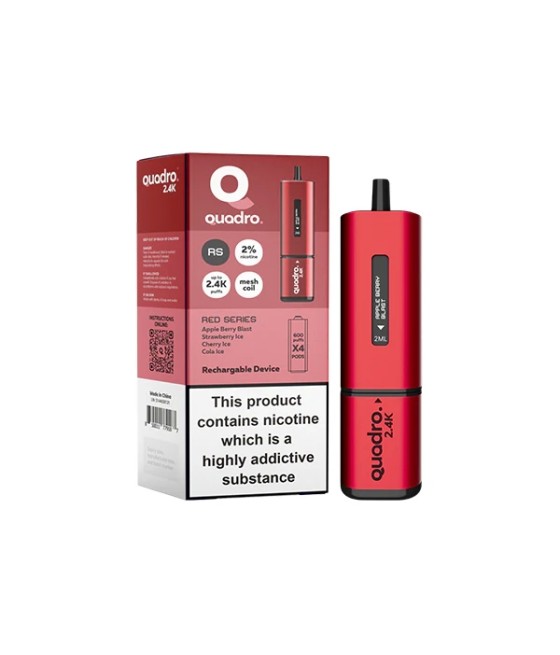 20mg Quadro 2.4K Pod Vape Kit 4 in 1 - 2400 Puffs