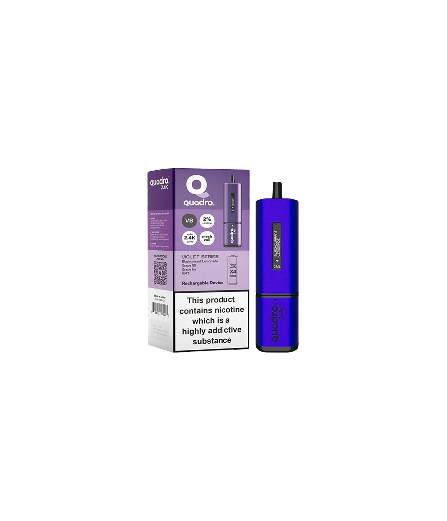 20mg Quadro 2.4K Pod Vape Kit 4 in 1 - 2400 Puffs