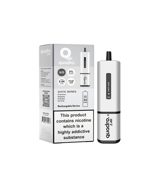 20mg Quadro 2.4K Pod Vape Kit 4 in 1 - 2400 Puffs