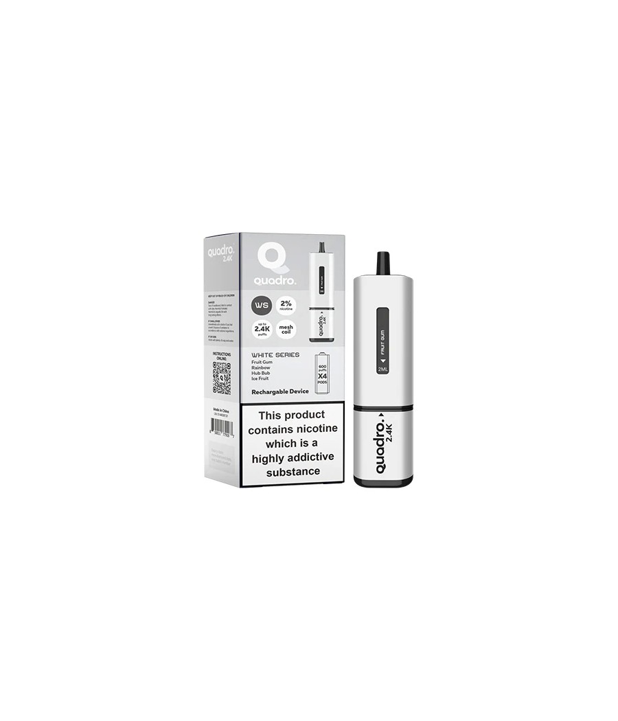 20mg Quadro 2.4K Pod Vape Kit 4 in 1 - 2400 Puffs