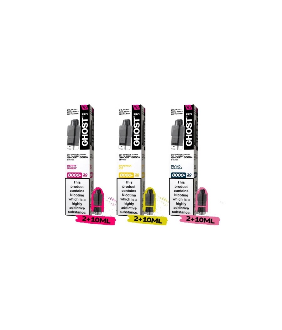 20mg Ghost Pro 8000+ By Vapes Bars Prefilled Pods