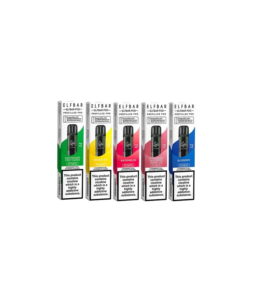 20mg Elf Bar 600 Prefilled Pods 2ml 1200 Puffs - 2 Pcs