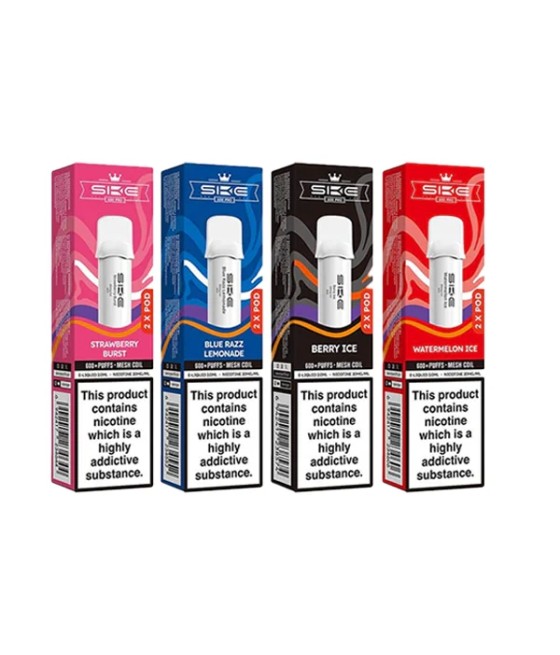 20mg SKE Crystal Pro Replacement Prefilled Pods 2ml 1200 Puffs - 2 Pcs