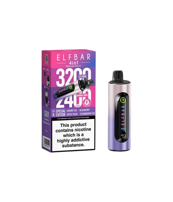 20mg Elf Bar 4 in 1  Pod Vape Kit 3200 Puffs