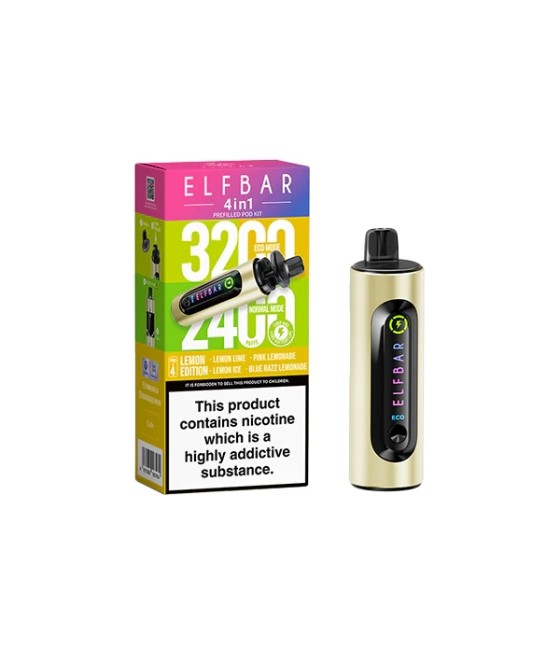 20mg Elf Bar 4 in 1  Pod Vape Kit 3200 Puffs