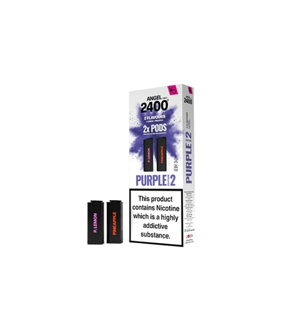 20mg Vapes Bars Angel 2400 Prefilled Pods 2ml 1200 Puffs - 2 Pcs