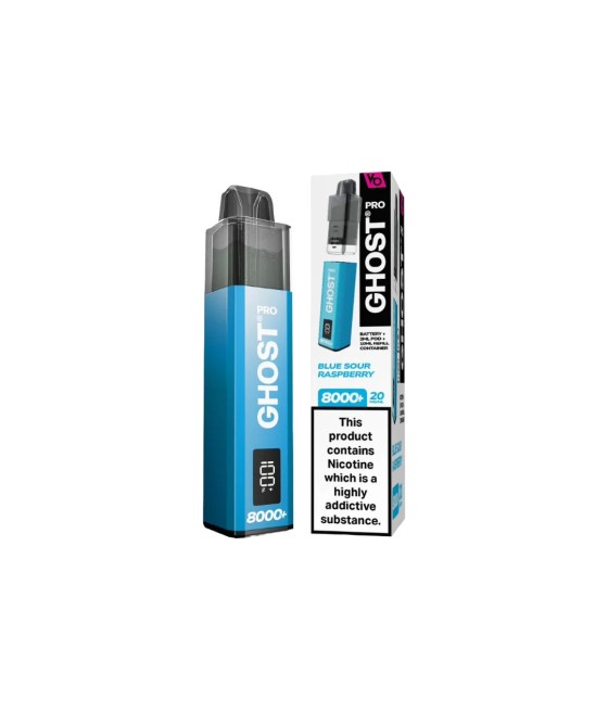 20mg Ghost Pro 8000+ By Vapes Bars Prefilled Pod Vape Kit