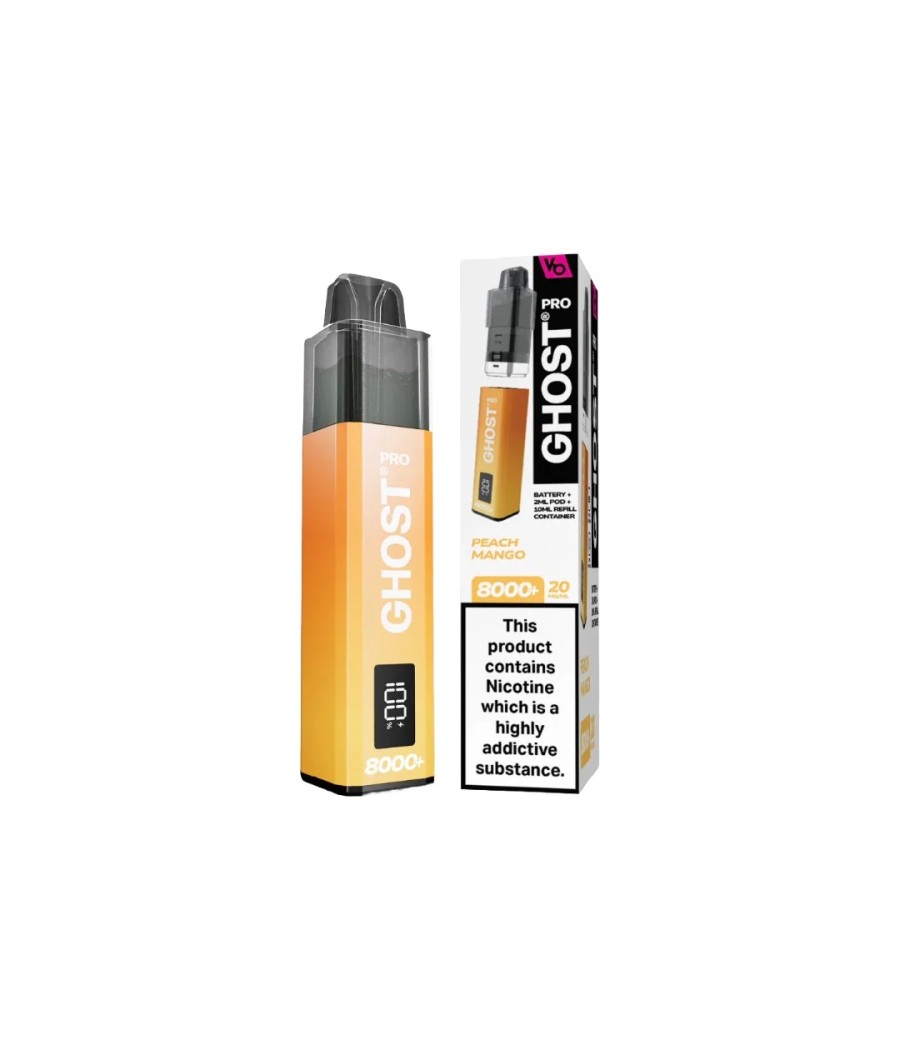 20mg Ghost Pro 8000+ By Vapes Bars Prefilled Pod Vape Kit