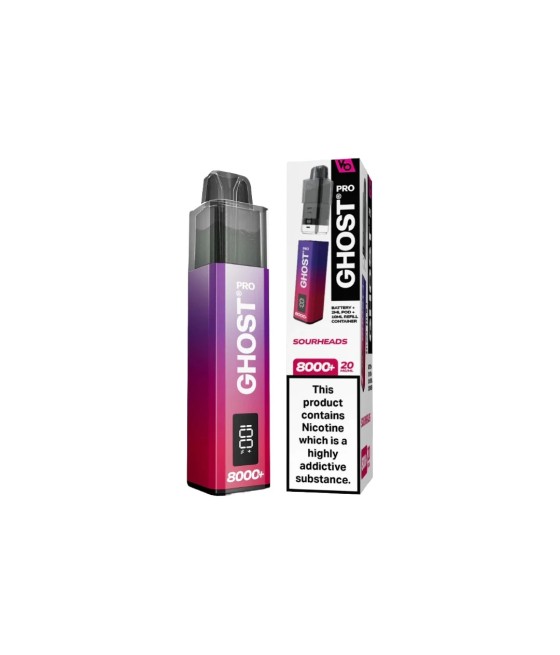 20mg Ghost Pro 8000+ By Vapes Bars Prefilled Pod Vape Kit