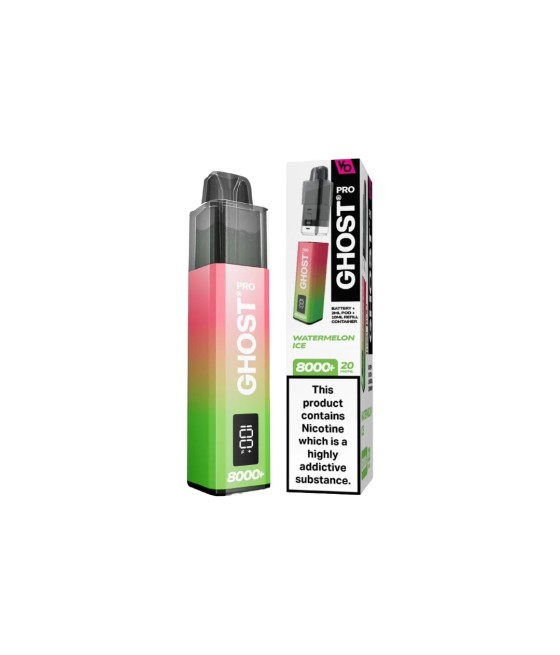 20mg Ghost Pro 8000+ By Vapes Bars Prefilled Pod Vape Kit