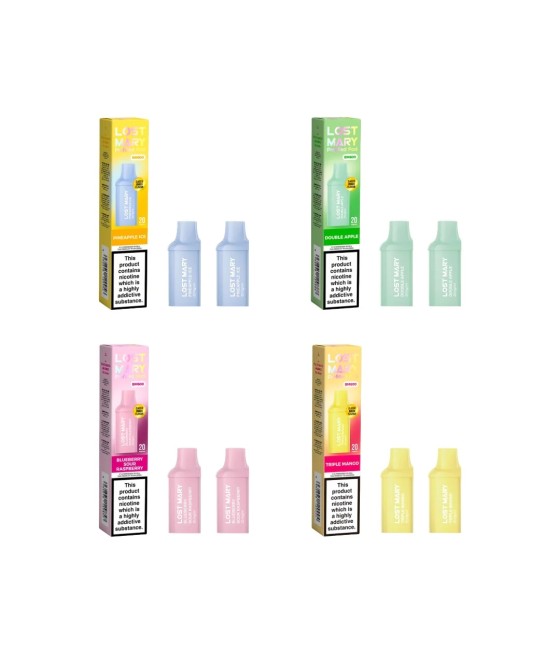20mg Lost Mary BM600 Prefilled Replacement Pods 1200 Puffs - 2 Pcs