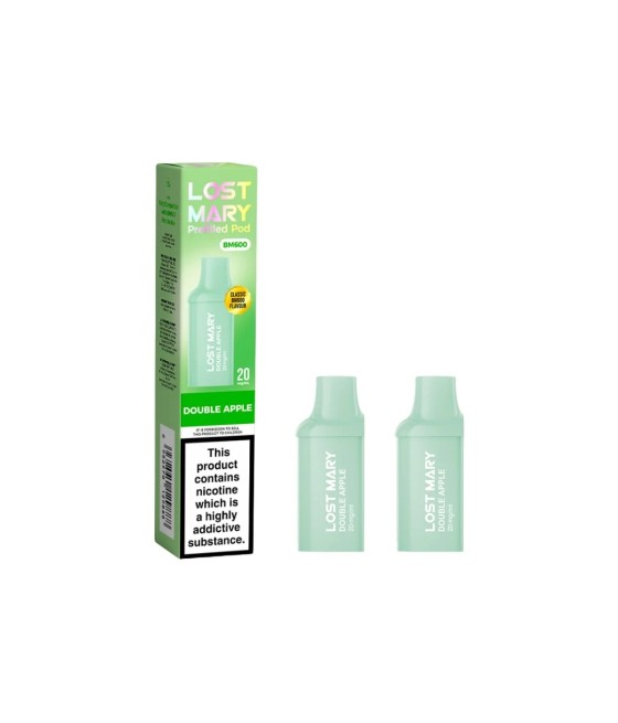 20mg Lost Mary BM600 Prefilled Replacement Pods 1200 Puffs - 2 Pcs