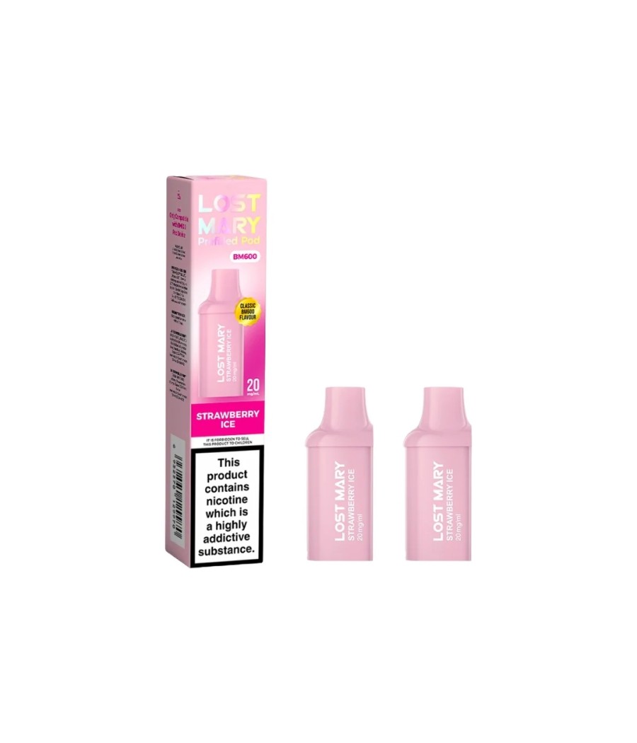 20mg Lost Mary BM600 Prefilled Replacement Pods 1200 Puffs - 2 Pcs