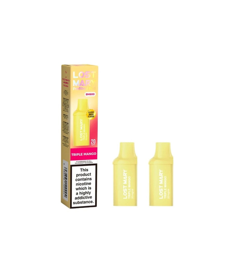 20mg Lost Mary BM600 Prefilled Replacement Pods 1200 Puffs - 2 Pcs