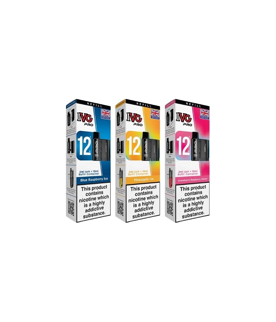 10mg IVG Pro 12 Refill Pods 10000 Puffs