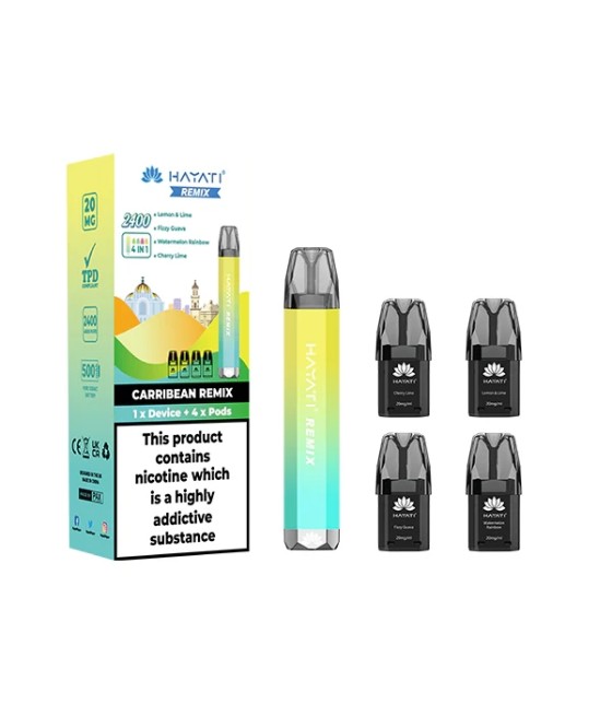 20mg Hayati Remix 4in1 2400 Pod Kit 2400 Puffs