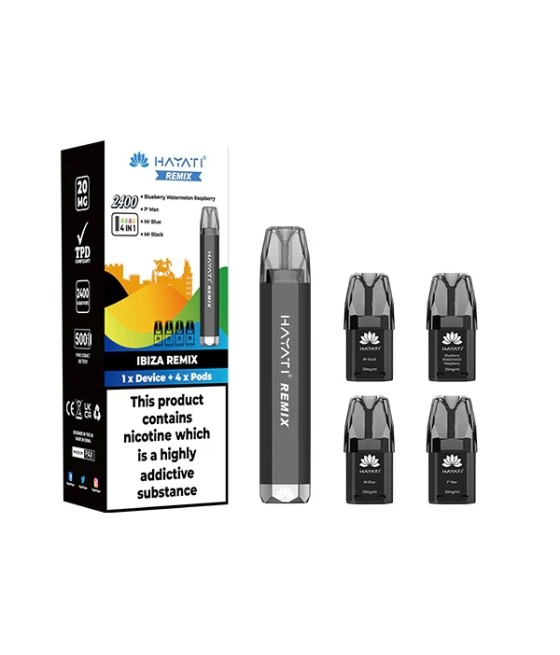 20mg Hayati Remix 4in1 2400 Pod Kit 2400 Puffs