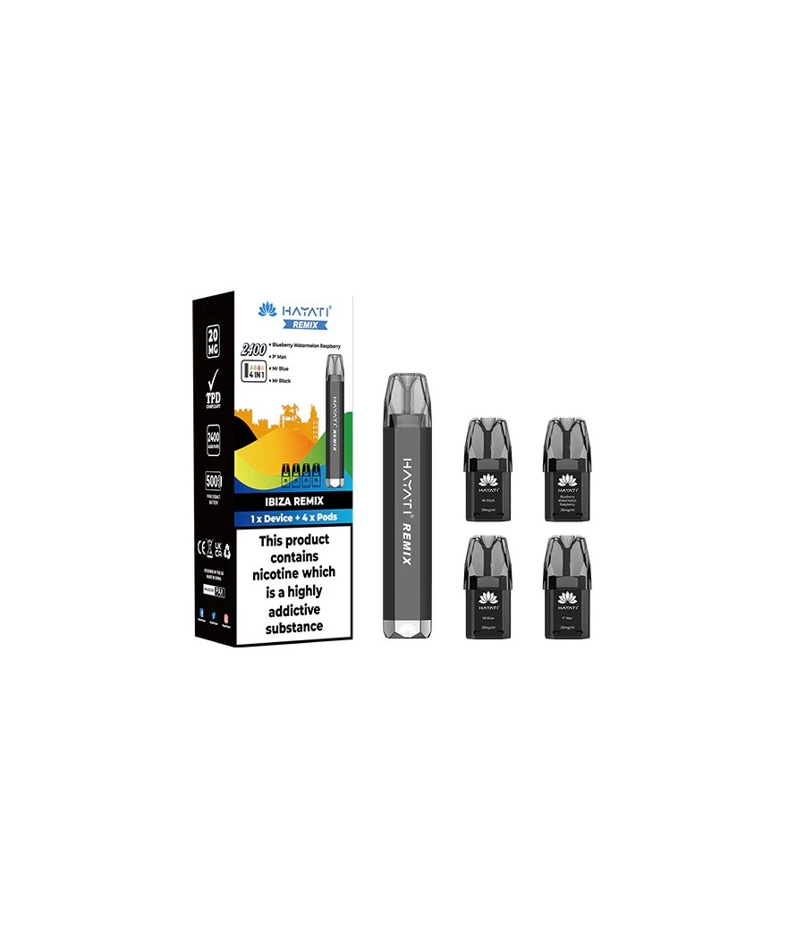 20mg Hayati Remix 4in1 2400 Pod Kit 2400 Puffs