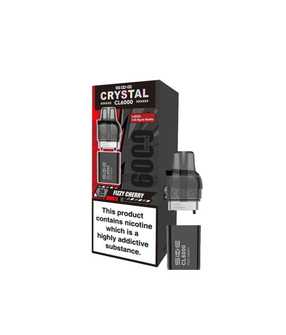 SKE Crystal CL6000 20mg Replacement Prefilled Pods 2ml 1200 Puffs - 2 Pcs