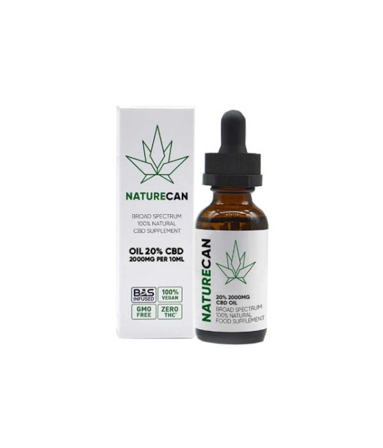 Buy 20% 2000mg CBD Broad Spectrum MCT Oil 10ml | Naturecan