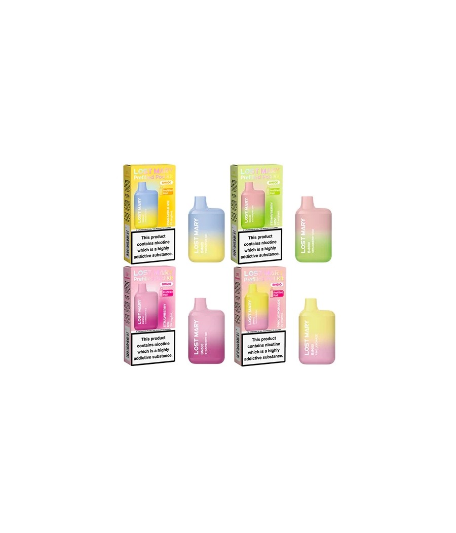20mg Lost Mary BM600 Prefilled Pod Vape Kit 600 Puffs