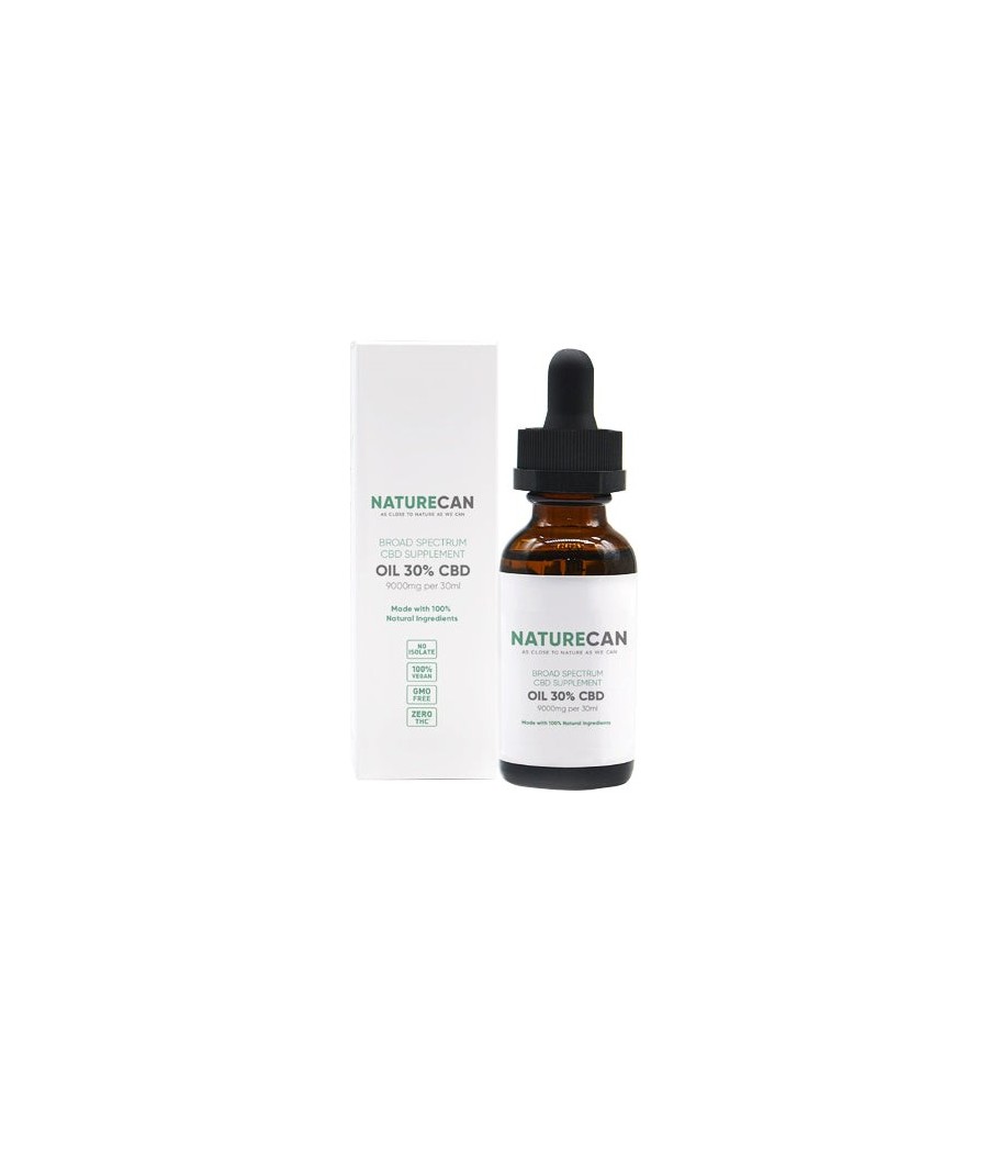 Buy 30% 9000mg CBD Broad Spectrum MCT Oil 30ml | Naturecan