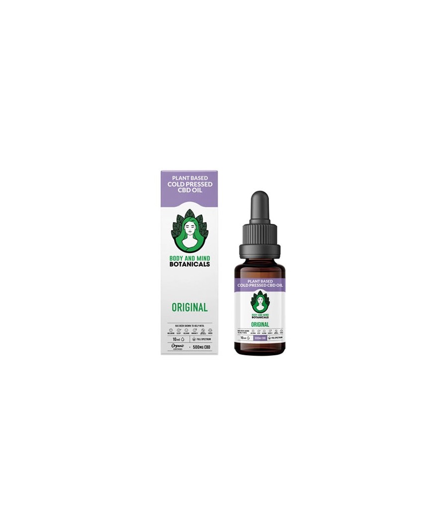 Buy 500mg CBD Cold Pressed Cannabis Oil 10ml | Body and Mind Botanicals