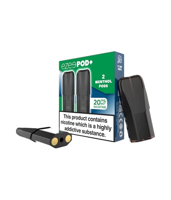 20mg Ezee POD+ Menthol Replacement Prefilled Pods 2ml 1200 Puffs - 2 Pcs