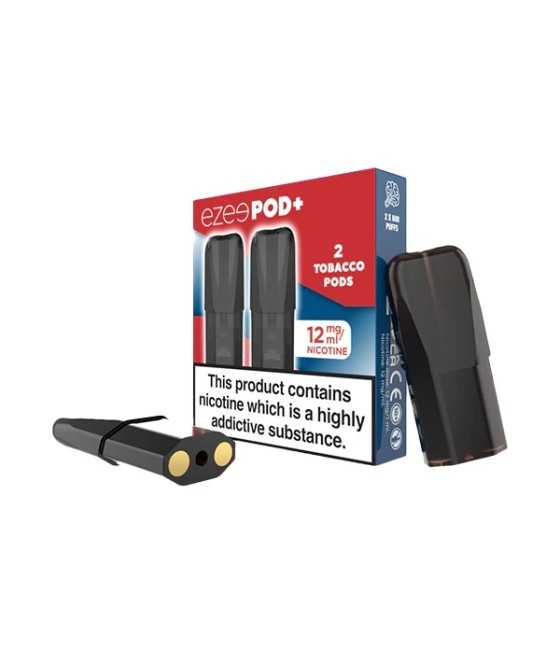 12mg Ezee POD+ Tobacco Replacement Prefilled Pods 2ml 1200 Puffs - 2 Pcs