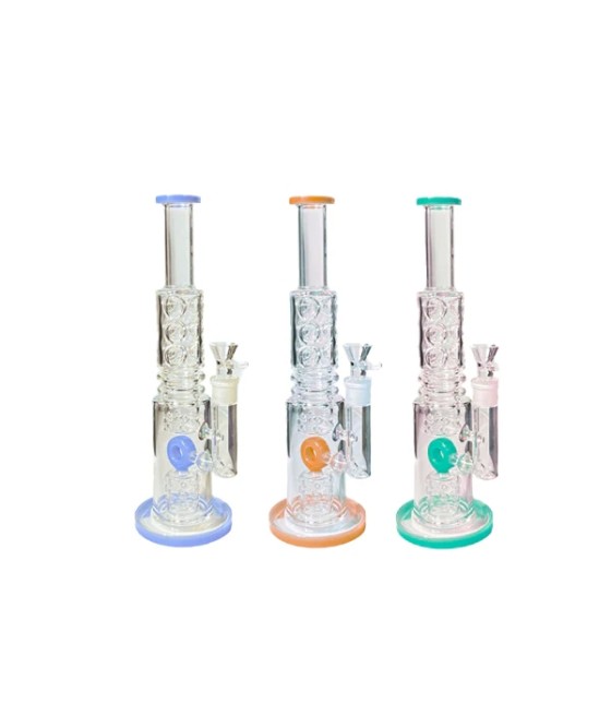 14" Large Glass Bong Mixed Colours -BG008 - GS1196