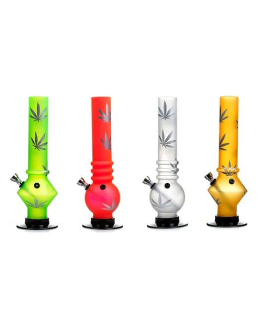 6 x Small Leaf Printed Acrylic Bong - FMP