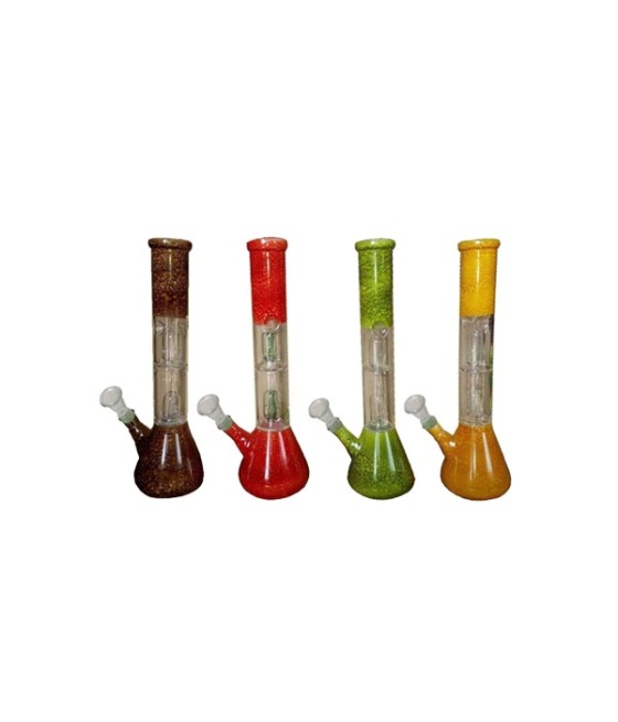 6 x 12" Classic Mixed Colour Glass Bong - GB24