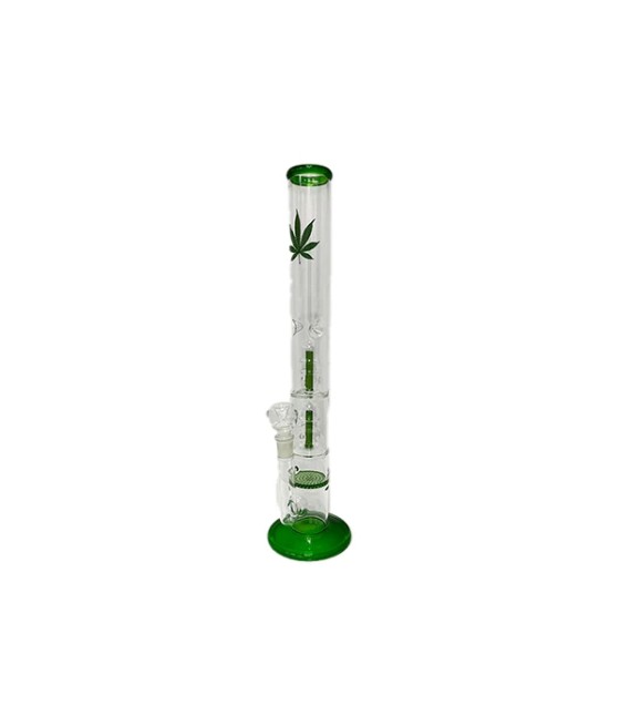 18" Large Percolator Glass Bong Leaf Mixed Designs -GS1534 - GB98