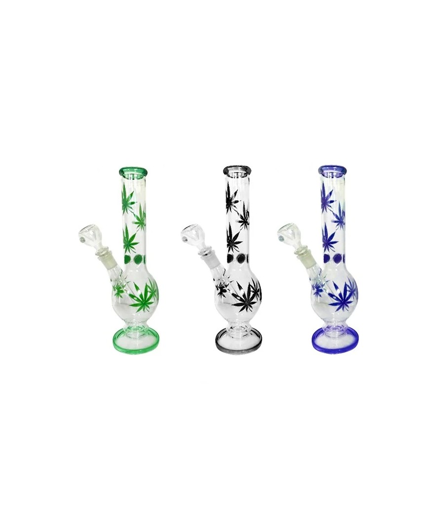 6 x 4Smoke 14" Leaf Design Glass Bong - GB66 / GB67