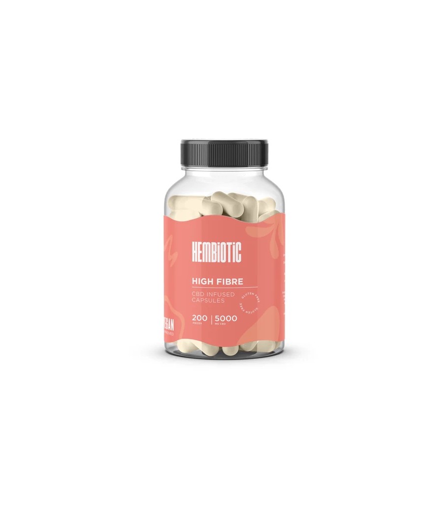 Hembiotic 5000mg Bulk Functional CBD Capsules - 200 Caps