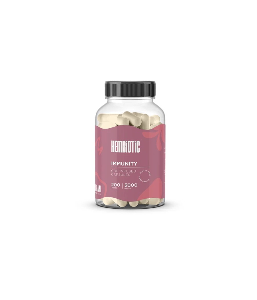 Hembiotic 5000mg Bulk Functional CBD Capsules - 200 Caps