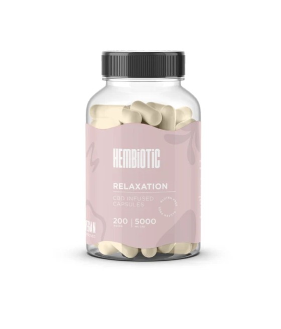 Hembiotic 5000mg Bulk Functional CBD Capsules - 200 Caps