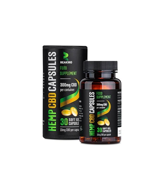 Reakiro 300mg Full Spectrum CBD Soft Gel Capsules - 30 Caps (BUY 1 GET 1 FREE)