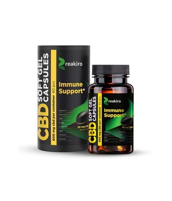 Reakiro 600mg CBD Full Spectrum Immune Support Capsules - 60 Caps (BUY 1 GET 1 FREE)
