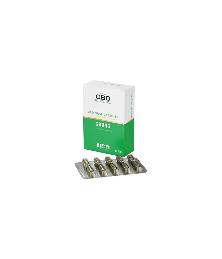 CBD by British Cannabis 300mg CBD 100% Cannabis Oral Capsules - 30 Caps