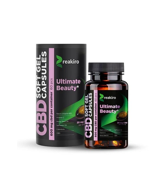 Reakiro 600mg CBD Full Spectrum Ultimate Beauty Capsules - 60 Caps (BUY 1 GET 1 FREE)